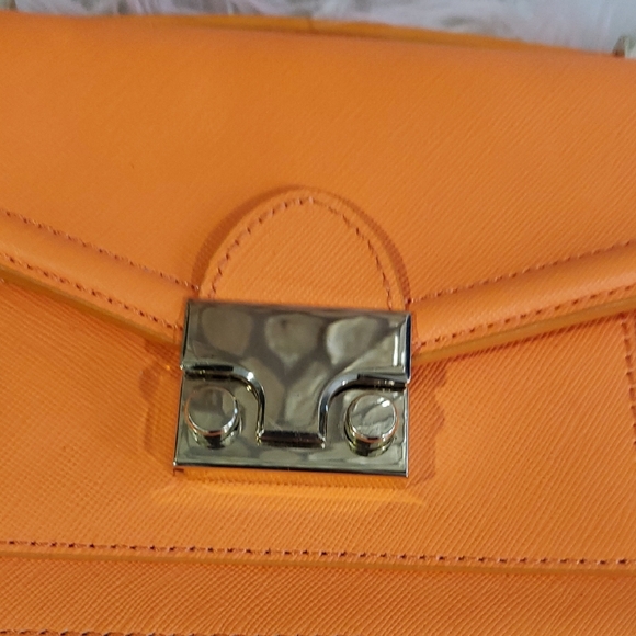 Loeffer Randall Rider Vibrant Orange Crossbody Bag with Gold Hardware - Picture 6 of 15